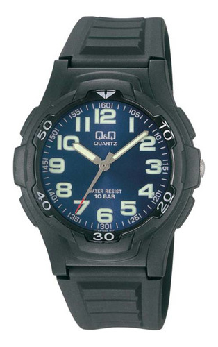 Reloj Para Caballero Q&q Vp84j003y Esfera Azul