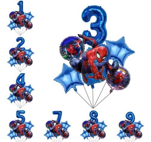 Globos Cumpleaños Spiderman + Bomba Para Inflar 3