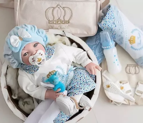 Bebê Reborn Barata Enxoval Princesa + Bolsa Maternidade