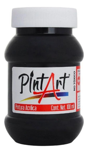 Pintura Acrilica Pintart Estudiante 100ml Escoge Color Color Negro