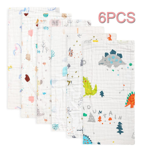 6 Paños Para Eructos Ultra Suaves Y Absorbentes Para Bebés