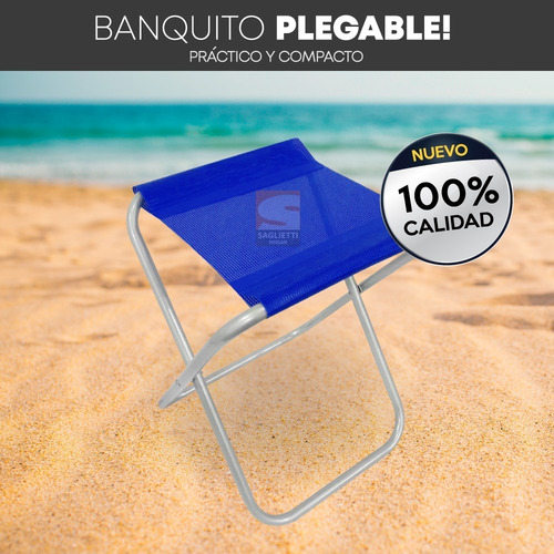 Banquito Tijera Plegable Camping Banqueta Posta 402 Promo X2