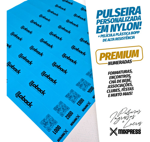 Pulseira Nylon Personalizada Festa Show Premium . 150 Unids