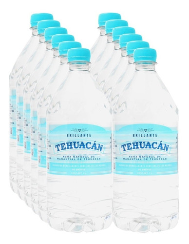 Agua Natural Manantial Brillante Tehuacan 1 Lt 12pack