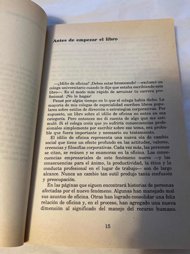 El Amor En La Oficina Lisa Mainiero Editorial Paidós (Usado)