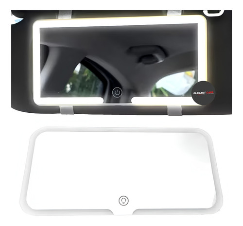 Espejo Retrovisor Con Led Para Visera De Auto Recarglable