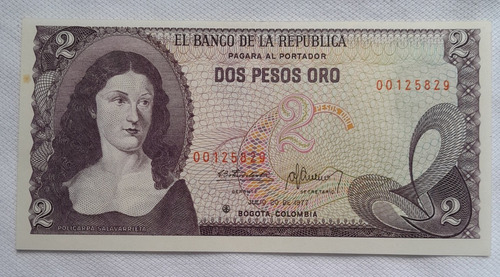 Billete Reposicion De 2 Pesos, Año 1977,  S5829 Estado 9