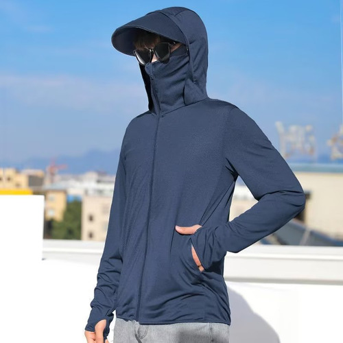 Upf 50+ Uv Pareja Ropa De Protección Solar Cremallera Sudade