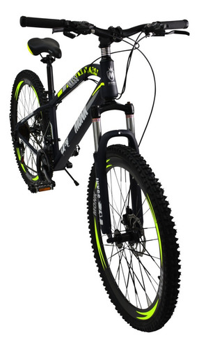Imagen 2 de 2 de Mountain bike Monk INXSS 2021 R26 18" 21v color negro/amarillo con pie de apoyo