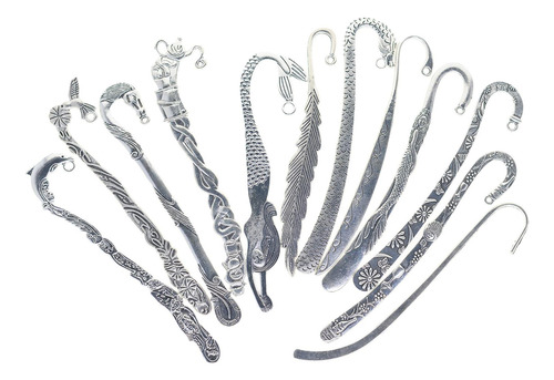 Marcapáginas De 12 Uds., Colgante Con Gancho De Anillo,