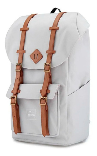 Mochila Himawari Okta 21 Litros Con Usb Color Gris Claro