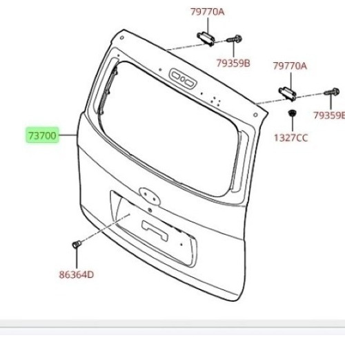 Portalon Trasero Hyundai Para Original New H-1 Tq 2007