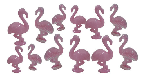 Imagem 1 de 4 de 12 Caixinhas Acrílica Flamingo 11cm Rosa Lembrancinhas Mimos