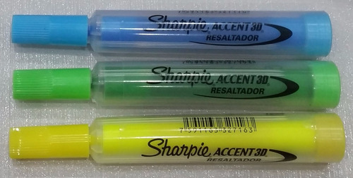 Imagen 4 de 4 de Resaltadores Sharpie Accent 3d Fluorescente Caja 12u