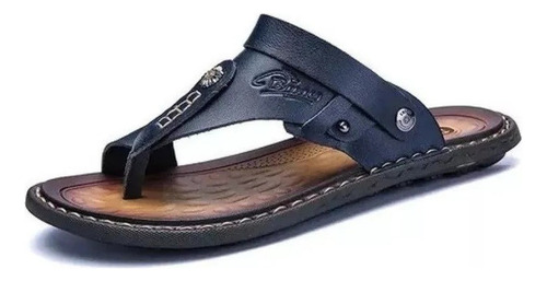 Chanclas De Cuero Genuino Para Hombre Playa Ocio