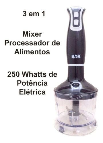 Mixer Elétrico Bak 3 Em 1 110v-250w Processador Triturador