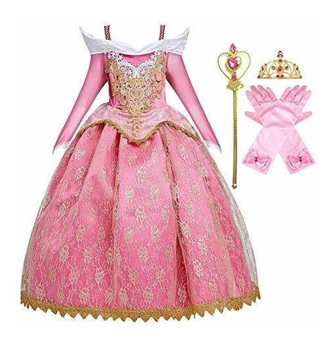 Fmyfwy Girls Aurora Princess Dress Sleeping Beauty Fancy Dre