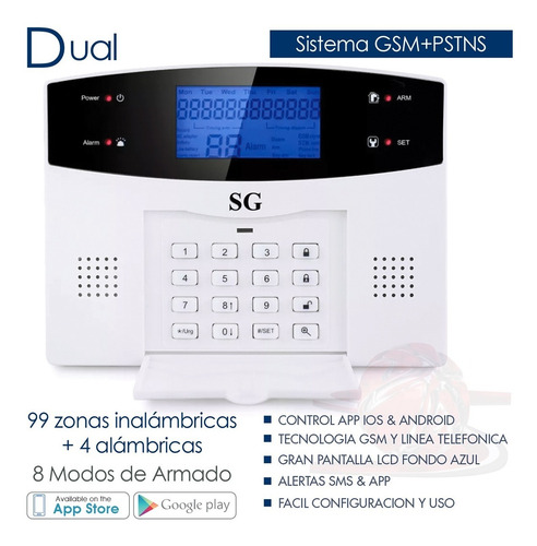 Imagen 2 de 10 de Alarma Dual Kit Gsm Telefono Inalambrica Alerta App Control Celular Seguridad Sensores Sistema Vecinal Casa Negocio