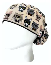 Comprar Gorro Quirúrgico Antifluido + Lanyard Gatos Con Gafas