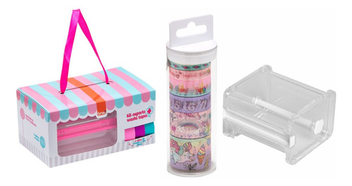 Washi Tape Unicornio Pastel Sorportes Apilables Acrilico Brw