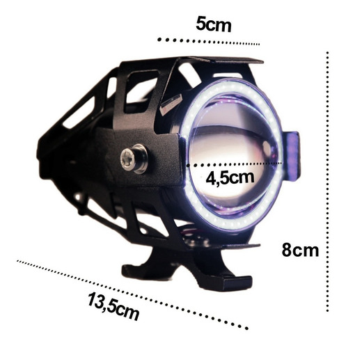 Par Farol Milha Ultra Led U7 U5 6500k Olhos De Anjo Azul