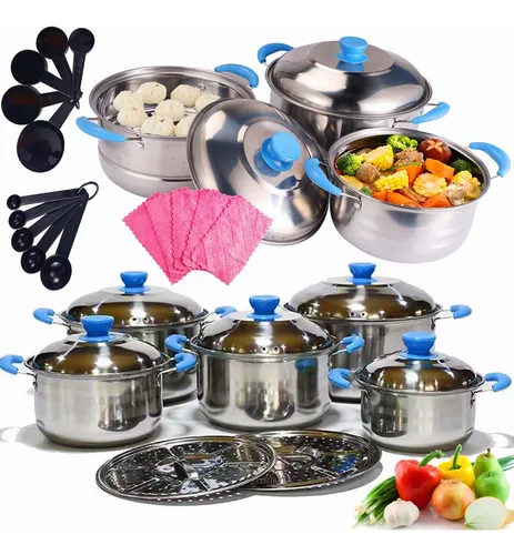 Juego De Cacerolas Perla Cristal Plus De 6pza Javaz Cocina Co-Pcp6 Color  Plata