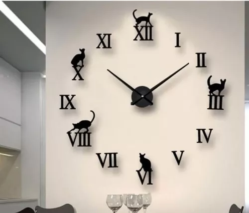 Bienvenido sensibilidad Pensativo Reloj 3d Números Romanos Con Gatos | MercadoLibre
