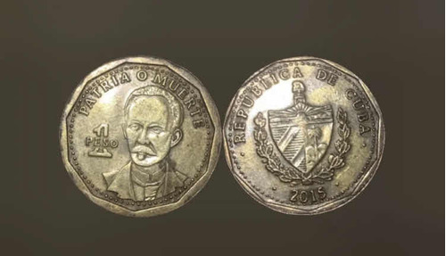 Moneda Cuba 1 Peso Año 2015 Jose Martí