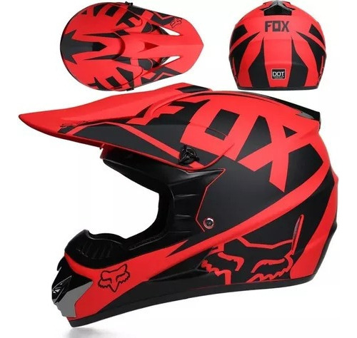 Casco Cross Moto Enduro Motocross Atv Bmx Black Mate