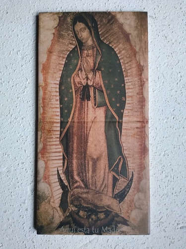 Virgen De Guadalupe Imagen En 2 Azulejos 15x30 Cms