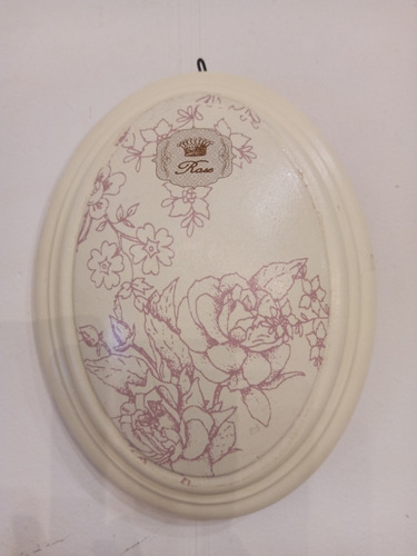 Cuadro Oval Madera Pintada 22 X 8 X 3 Cm
