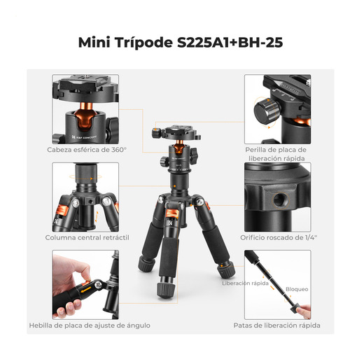 Mini Trípode De Escritorio K&f Concept Para Cámara