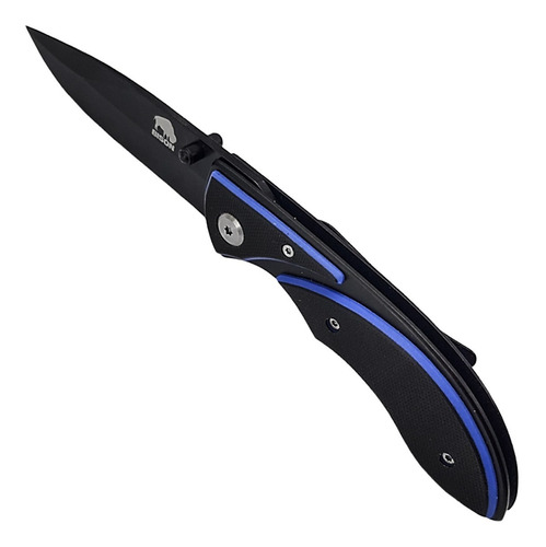 Imagen 3 de 10 de Navaja Cuchillo Supervivencia Rescate Azul Y Negro Bison