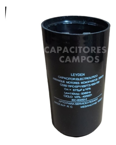 Capacitor Electrolítico 650/700 Uf Para Arranque De Motores