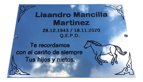 Imagen 7 de 10 de Placa Recordatoria Para Cementerio, 20x15cm Personalizada.