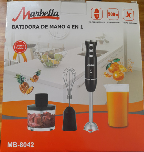 Minipimer Batidora De Mano 4 En 1 Negro