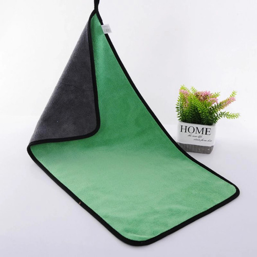 Toalla De Microfibra Gruesa Absorbente Verde 60cm X 40cm