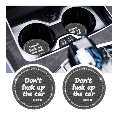 Junecarp 2 Pack Car Cup Holder Coaster,don't Fuck Up The Car