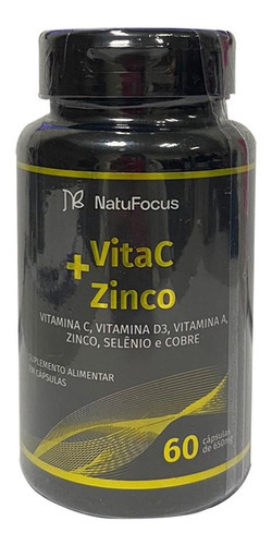 Vitac + Zinco 60 Cápsulas 650g - Natufocus Sabor Sem sabor