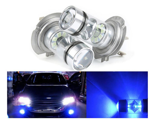 Gift 2pcs Blue Light H7 100w 10000k 1100lm Car Foglights