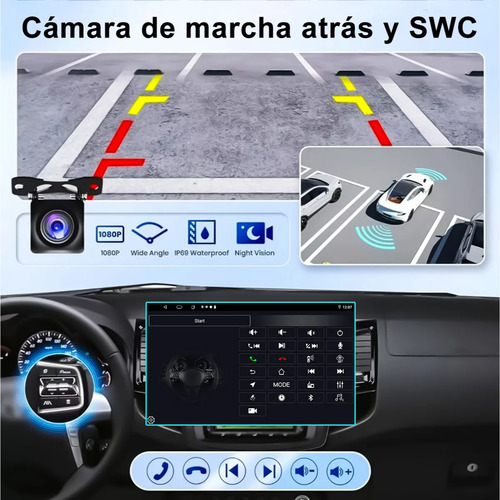 Estéreo Pantalla Táctil 9 Y 10 Pulgadas Multimedia Android Negro