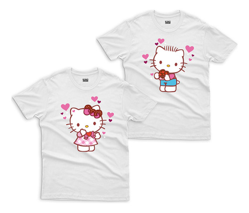 Combo Playeras Pareja Sanrio Helo Kitty Novios San Valentin
