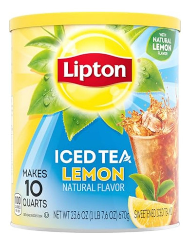 Mezcla De Té Helado De Limón Endulzada 10 Qt
