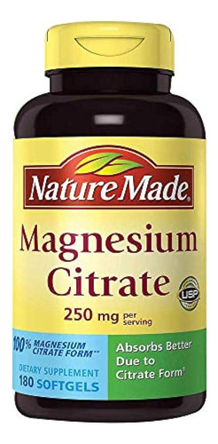 Nature Made Magnesium Citrate 250 Mg Suplemento Dietético (n