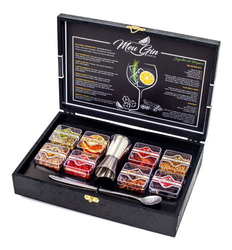 Kit Gin Tônica 8 Especiarias - Maleta Bar - Premium Box