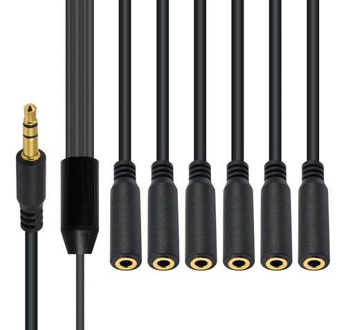 2 De 3,5 Mm Para Auriculares, Macho A 6 Vías 3,5 Mm Hembra