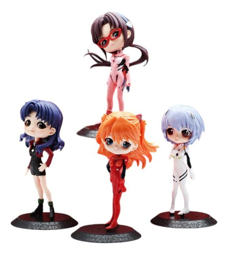 Set X4 Figuras Neon Genesis Evangelion Personajes Gashapones