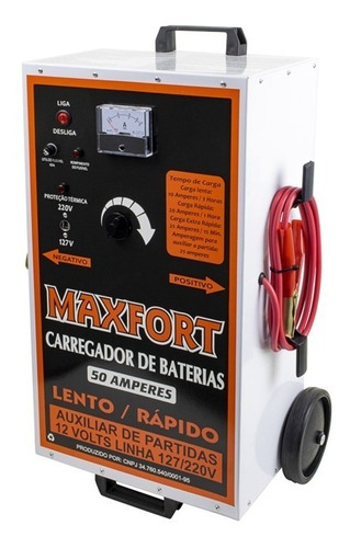 Carregador Bateria Automotivo 50amp. 12v C/ Auxiliar Partida