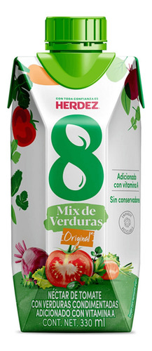 Jugo V8 Mix De Verduras Original Herdez 36 Piezas De 330ml