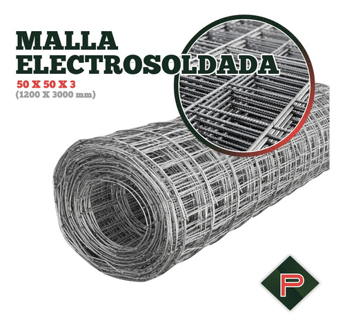Malla Electrosoldada 50x50 3mm (1200x3000) Perticari